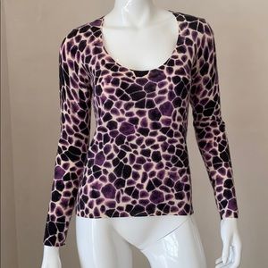 Magaschoni purple leopard cashmere sweater